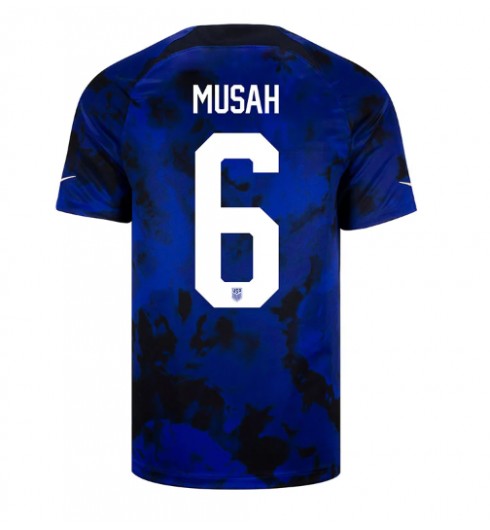 Spojené státy Yunus Musah #6 Venkovní Dres MS 2022 Krátký Rukáv